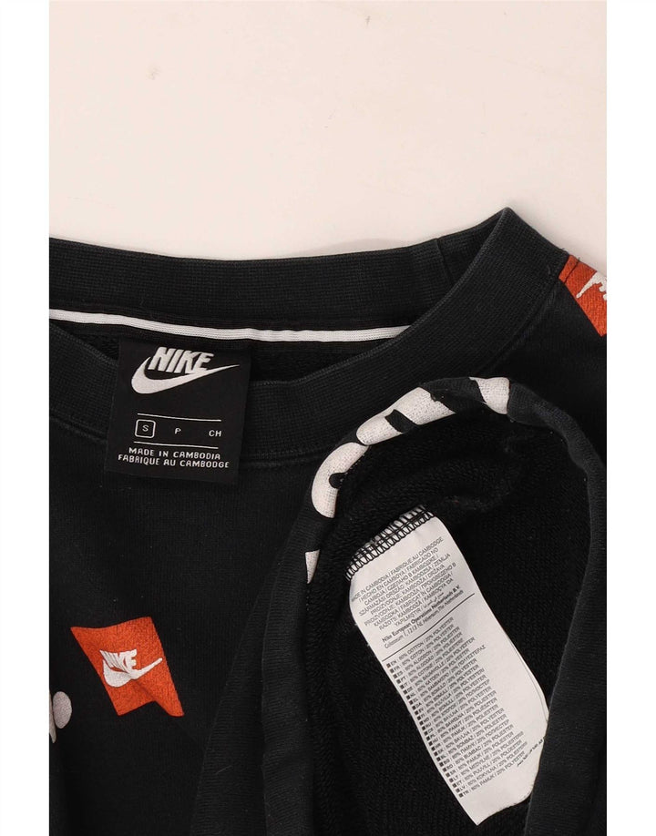 Nike Sudadera con capucha y gráfico para hombre, jersey pequeño de algodón negro