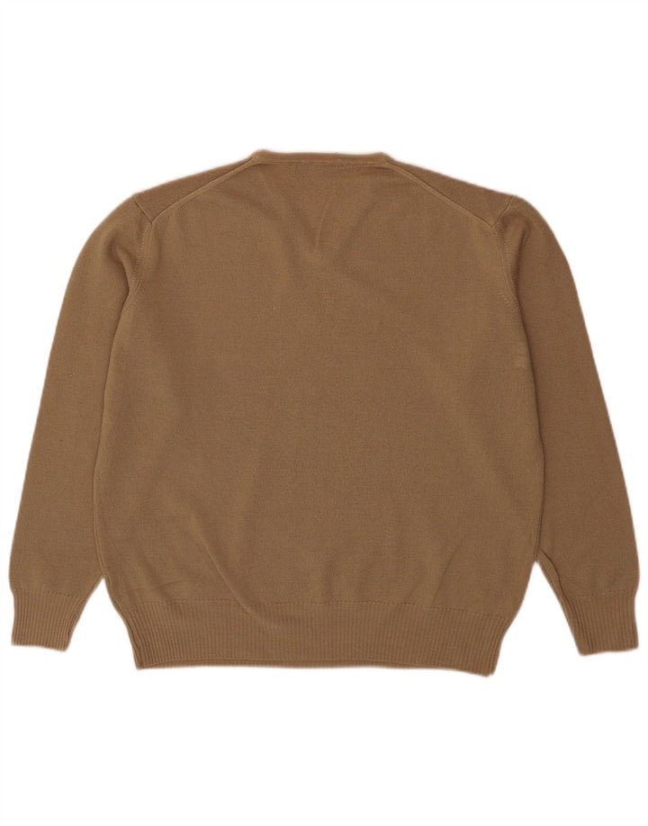 Zara Hombre Jersey Cuello Pico XL Lana Marrón