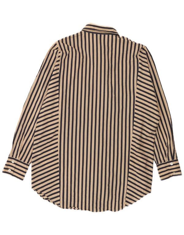 Massimo Dutti Vestido Camisero Extragrande Mujer UK 40 Small Algodón Rayas Beige