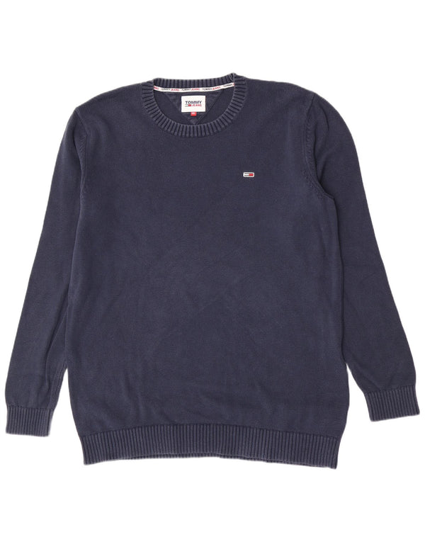 Tommy Hilfiger Jersey de cuello redondo para hombre, talla 2XL, azul marino, clásico