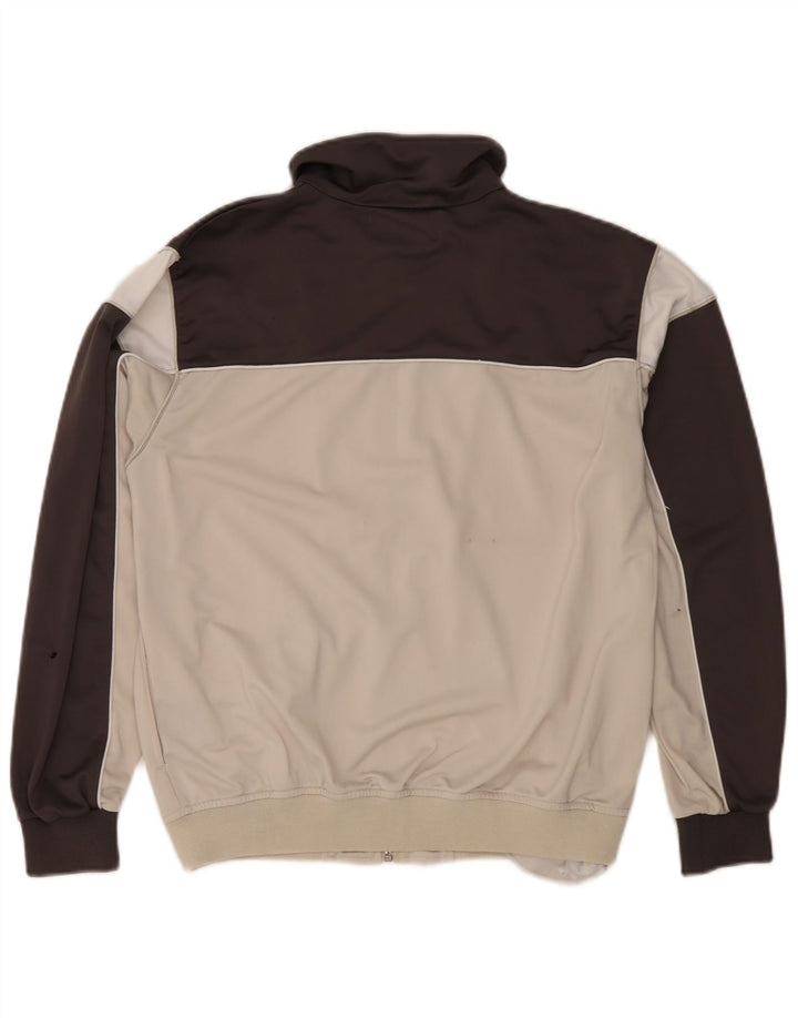Kappa Hombre Chándal Top Chaqueta Pequeña Blanco Roto Colorblock Poliéster