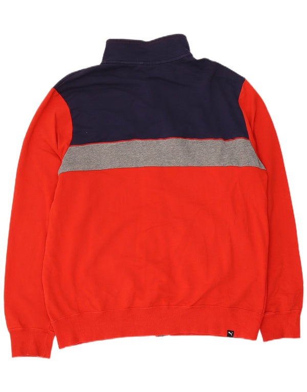 Puma Chaqueta De Chándal Con Estampado Gráfico Para Hombre De Algodón Rojo Con Bloques De Color Grande