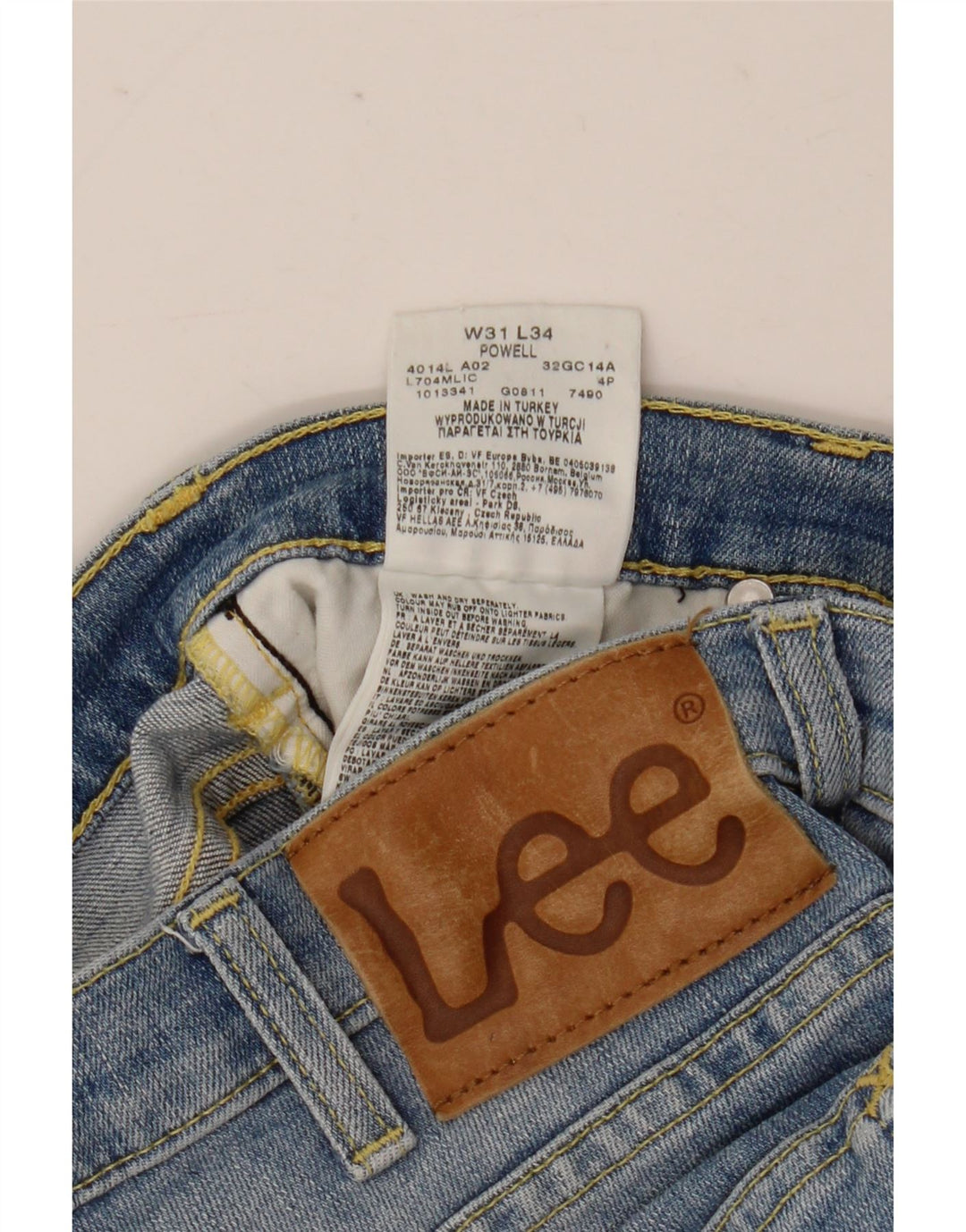 Vaqueros Lee Powell Slim Para Mujer W31 L34 Algodón Azul