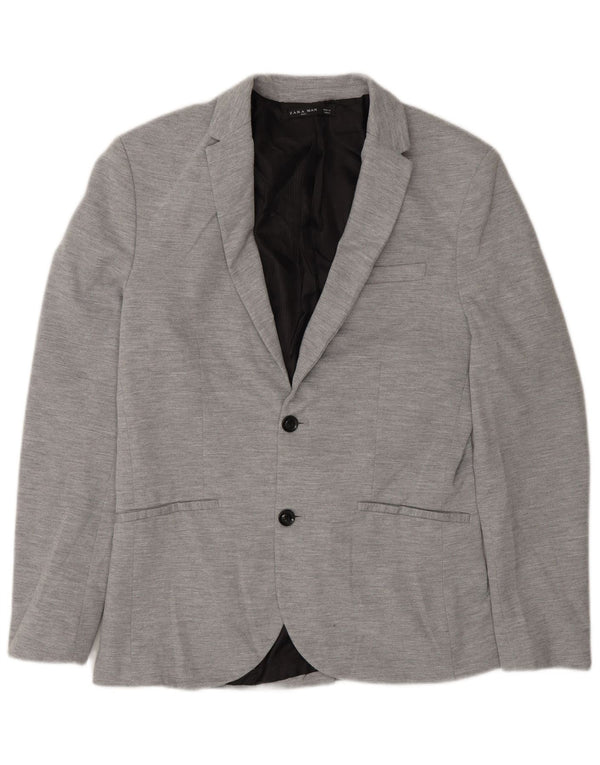 Zara Chaqueta Blazer De 2 Botones Para Hombre UK 40 Large Grey