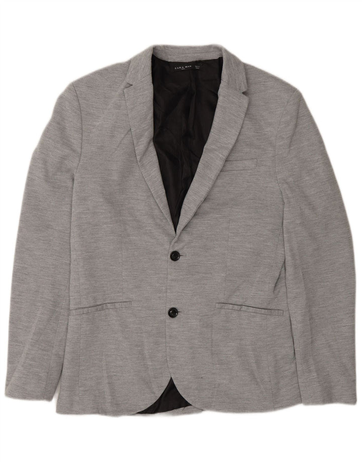 Zara Chaqueta Blazer De 2 Botones Para Hombre UK 40 Large Grey