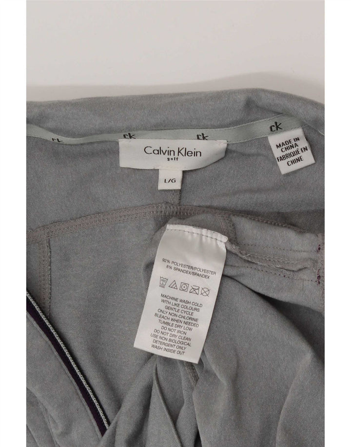 Calvin Klein - Chándal con cuello con cremallera y gráfico para hombre, color gris grande