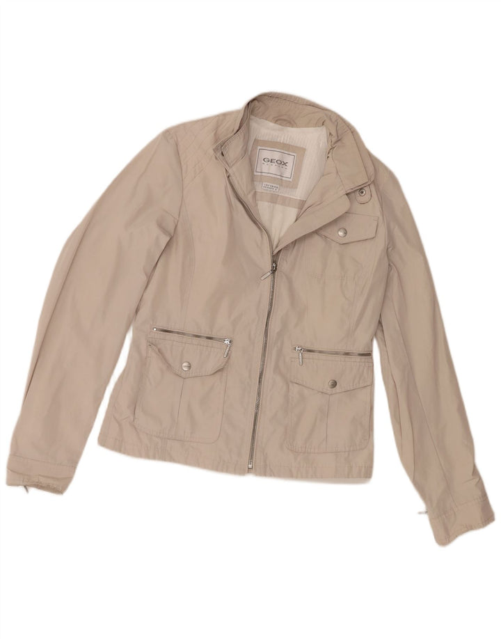 Geox Mujer Respira Utility Jacket UK 10 Small Beige Poliéster
