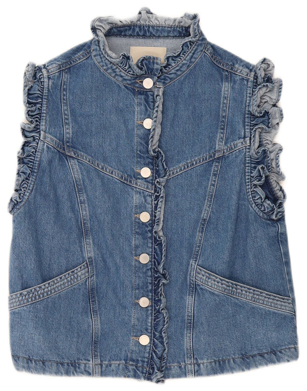 MINT VELVET Chaleco vaquero para mujer UK 44 Algodón azul medio