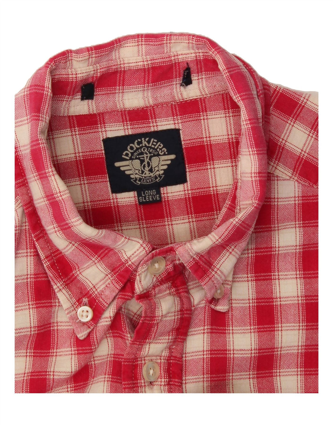 DOCKERS Mens Tall Flannel Shirt Large Red Check Vintage Dockers and Second-Hand Dockers from Messina Hembry 