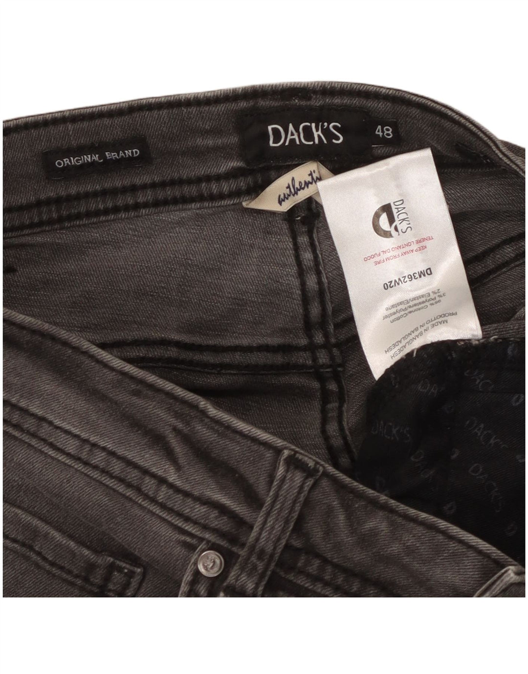 DACK'S Jeans rectos para hombre IT 48 Medium W32 L31 Algodón gris