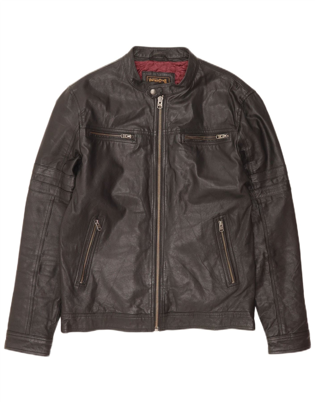 Jack & Jones Chaqueta de cuero para hombre UK 40 Large Cuero negro