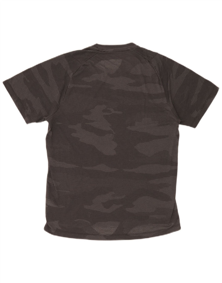 Adidas Hombre Climalite Camiseta Top Gris Medio Camuflaje Poliéster