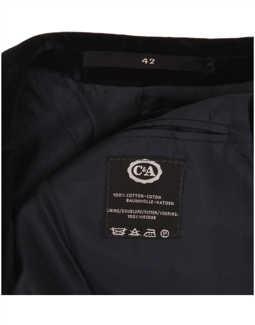 C&A Chaqueta tipo blazer de 2 botones para mujer IT 42 Algodón azul marino mediano