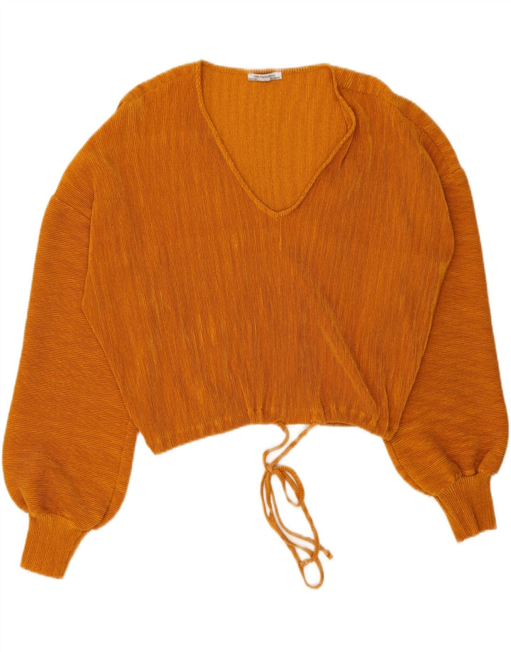 Zara Mujer Trafaluc Crop Batwing Blusa Top UK 44 Poliéster Naranja Mediano