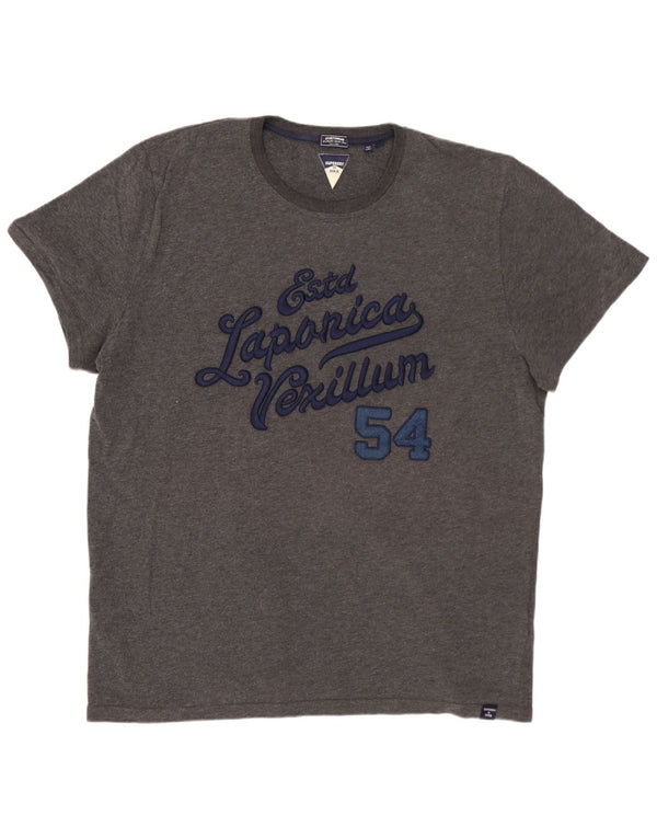SUPERDRY Camiseta gráfica para hombre Top 3XL Algodón gris