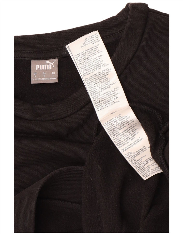 Puma - Sudadera para mujer, talla 40, talla grande, algodón negro