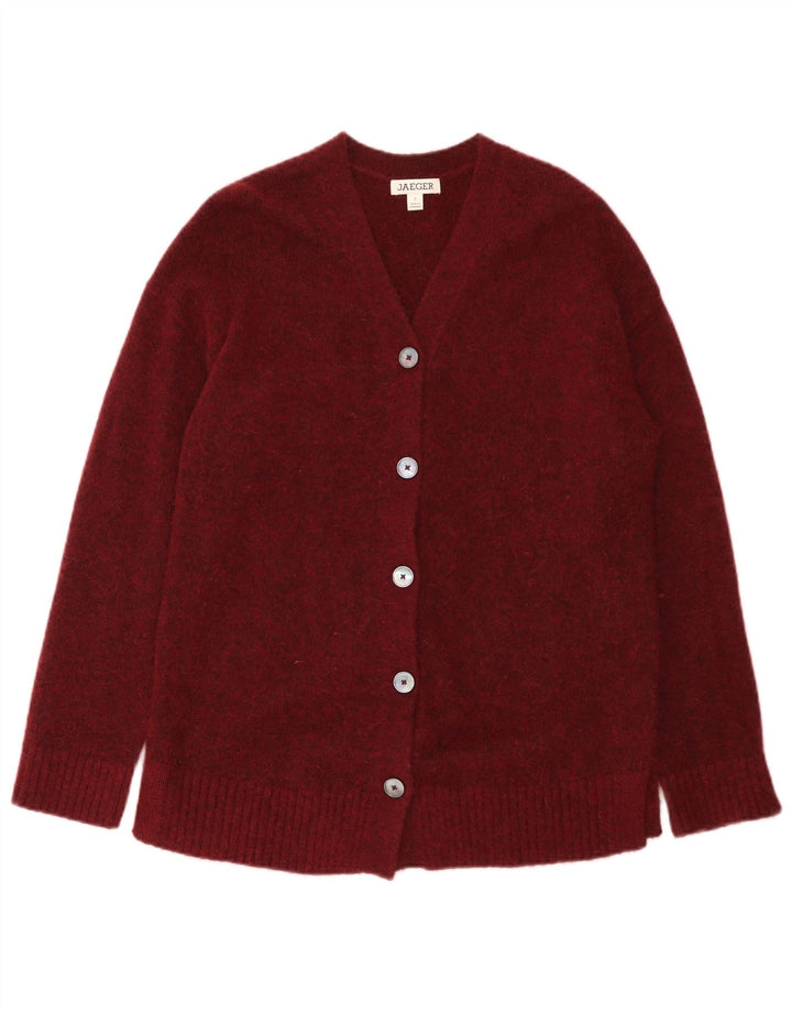 Jaeger Cárdigan para Mujer UK 10 Small Borgoña Poliamida