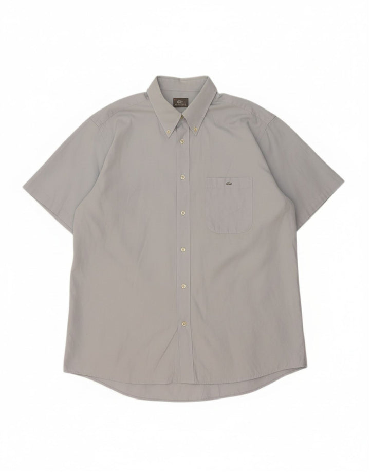 LACOSTE Mens Short Sleeve Shirt Size 43 Large Blue