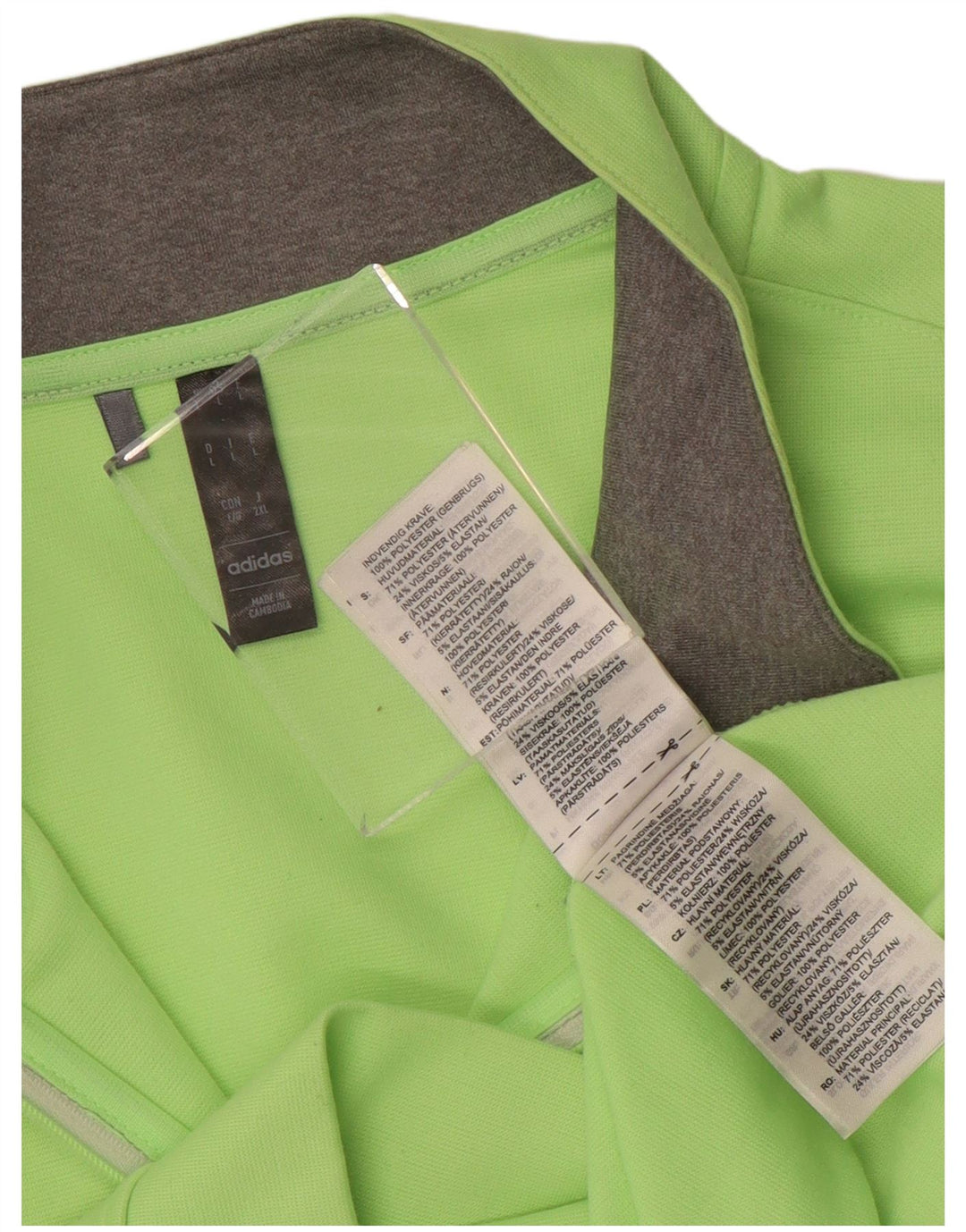 Adidas - Chándal con cremallera y cuello para hombre, talla grande, poliéster verde