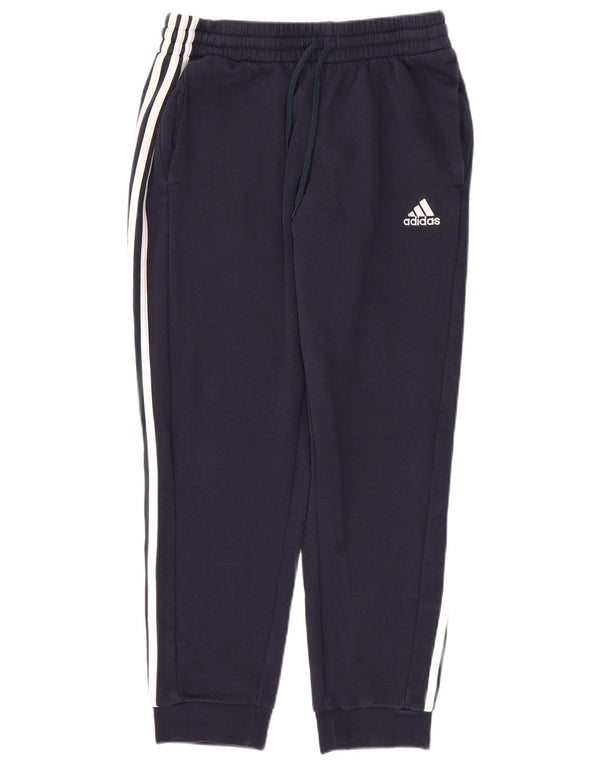 ADIDAS Mens Tracksuit Trousers Joggers Large Navy Blue Cotton