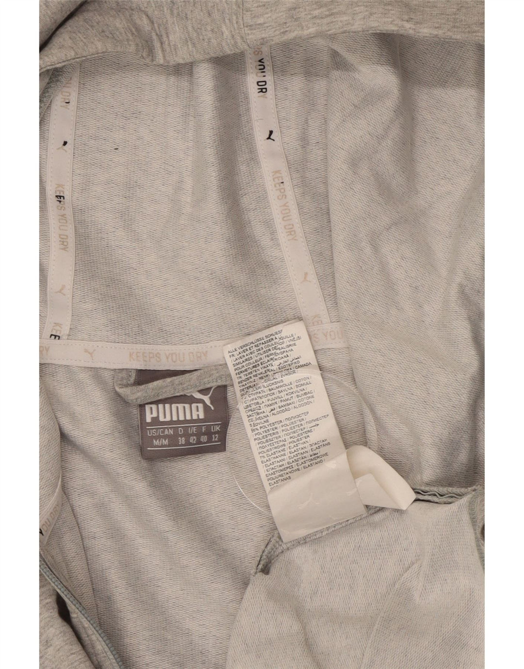 PUMA Sudadera con capucha y cremallera gráfica para mujer Reino Unido 12 Algodón gris medio