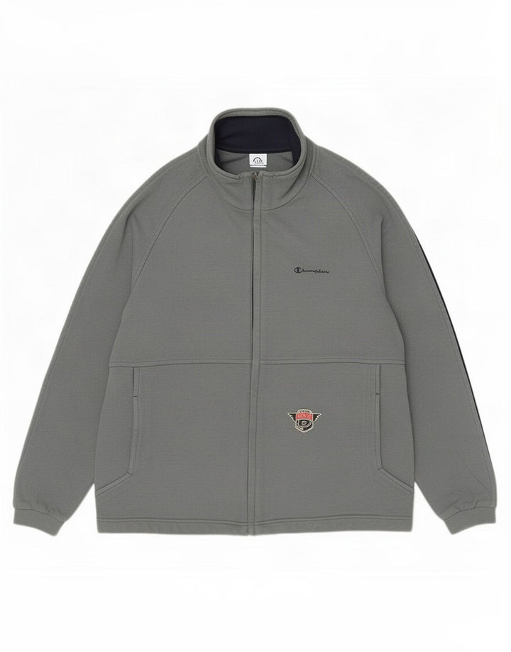Champion Chaqueta de chándal para hombre con rayas grises grandes