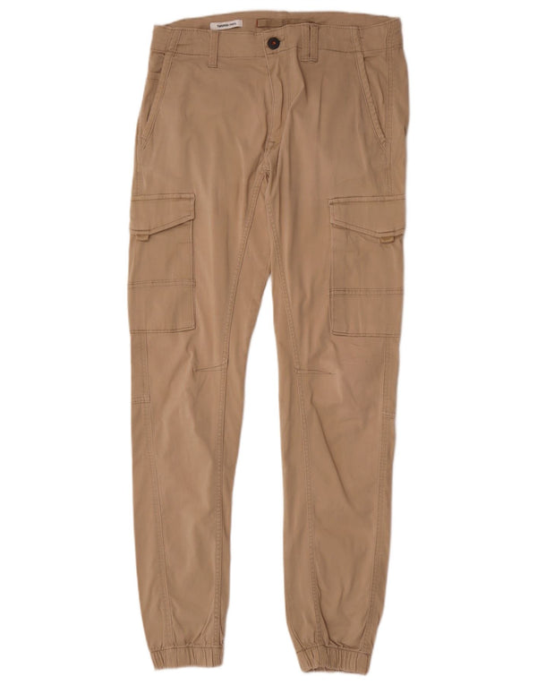 Jack & Jones Hombre Paul Tapered Cargo Pantalones W31 L34 Algodón Beige