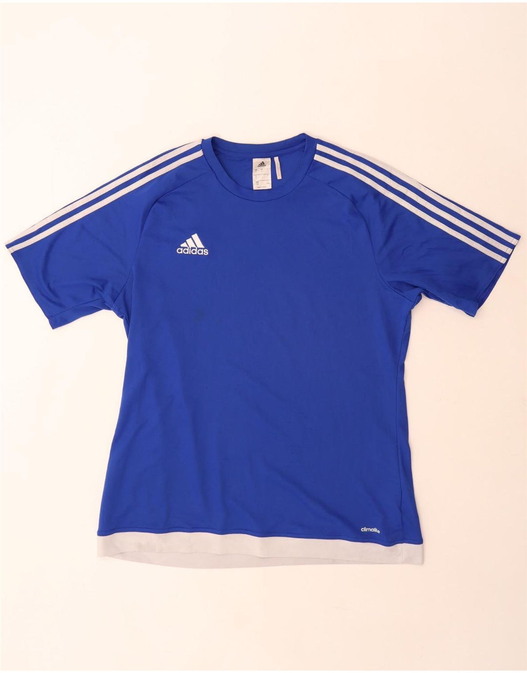 Adidas Hombre Climalite Camiseta Top Grande Azul Colorblock Poliéster