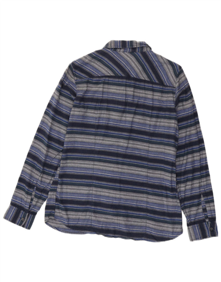 EDDIE BAUER Camisa de franela para mujer UK 40 Mediana Azul marino Rayas