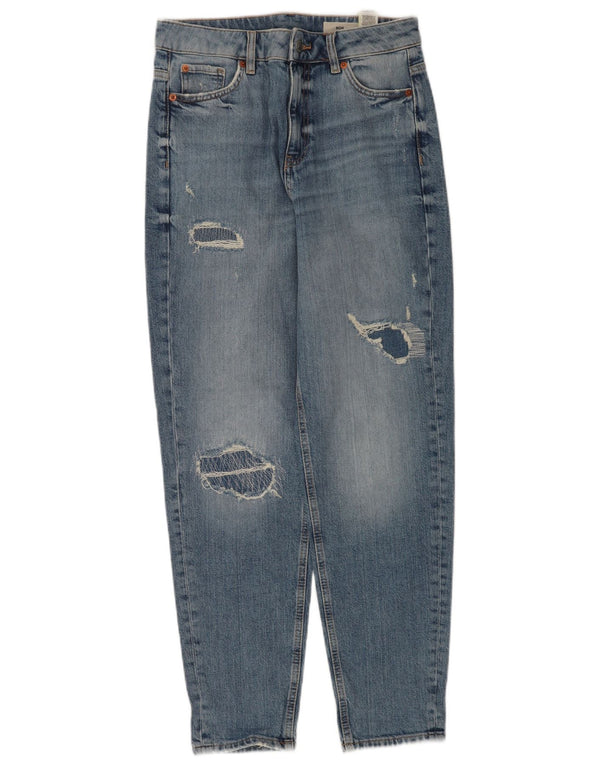 Marks & Spencer Jeans Mom Tapered para Mujer UK 10 Small W28 L30 Azul