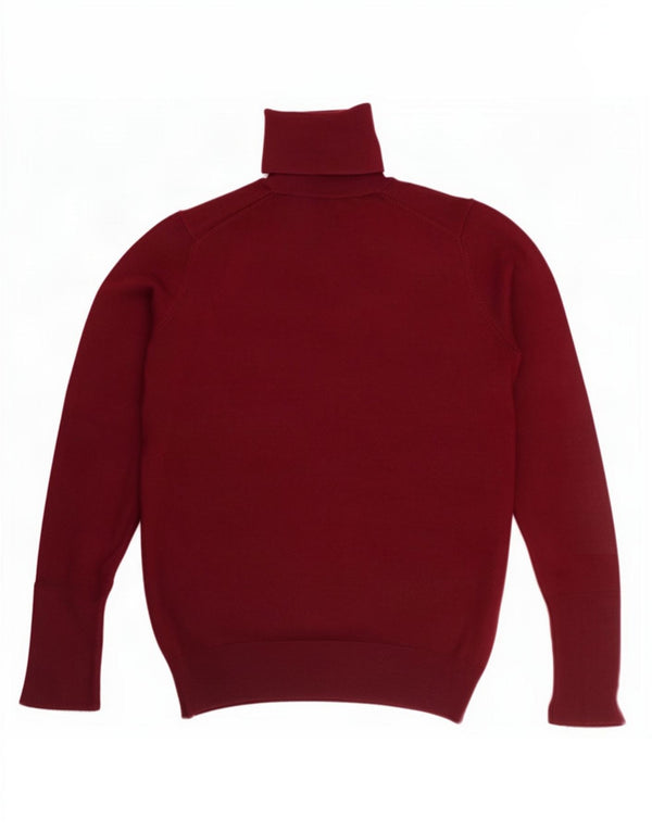 Zara Mujer Roll Neck Jumper Sweater UK 12 Medium Borgoña