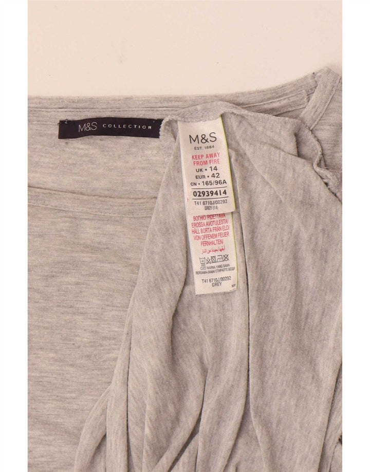 Marks & Spencer Top para mujer de manga larga UK 44 Modal gris medio