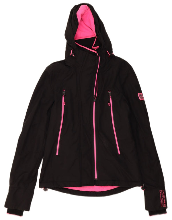 Superdry Chaqueta Cortavientos Con Capucha Para Mujer UK 8 Small Poliéster Negro