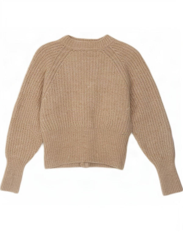Zara Mujer Cárdigan Suéter UK 42 Medio Beige Poliéster