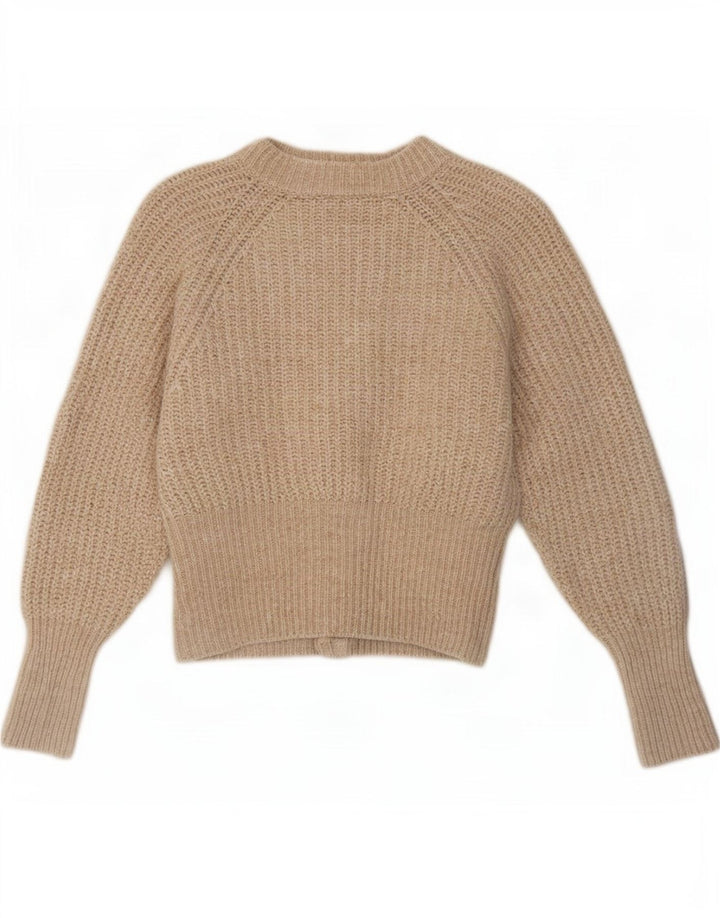 Zara Mujer Cárdigan Suéter UK 42 Medio Beige Poliéster