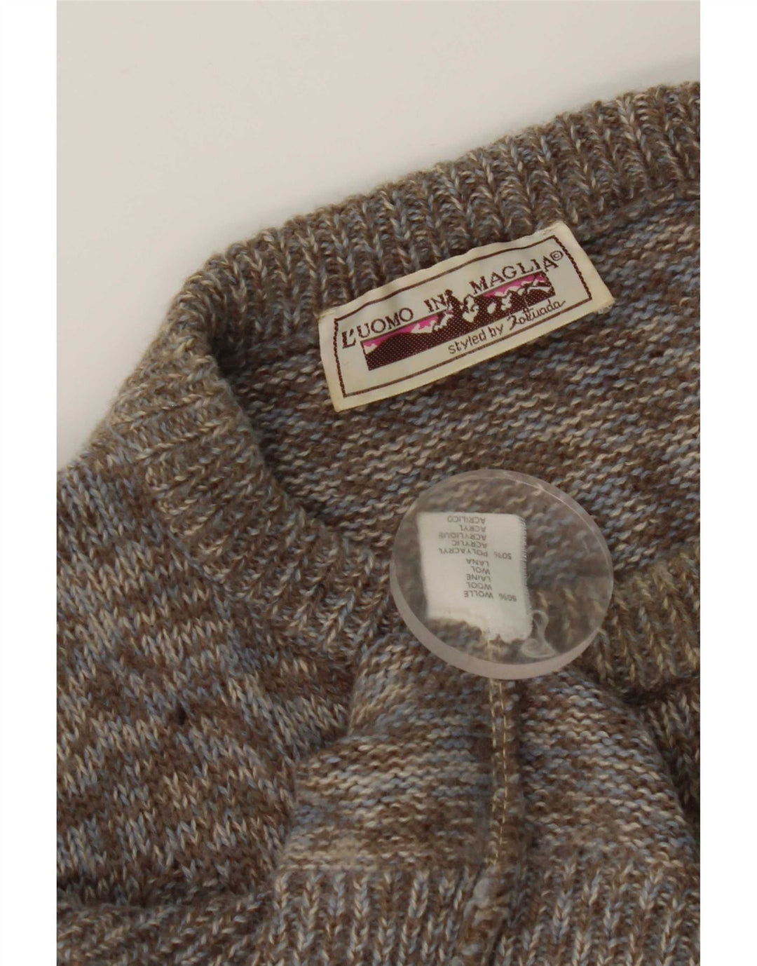Vintage hombres chaleco camiseta sin mangas XS gris lana moteada