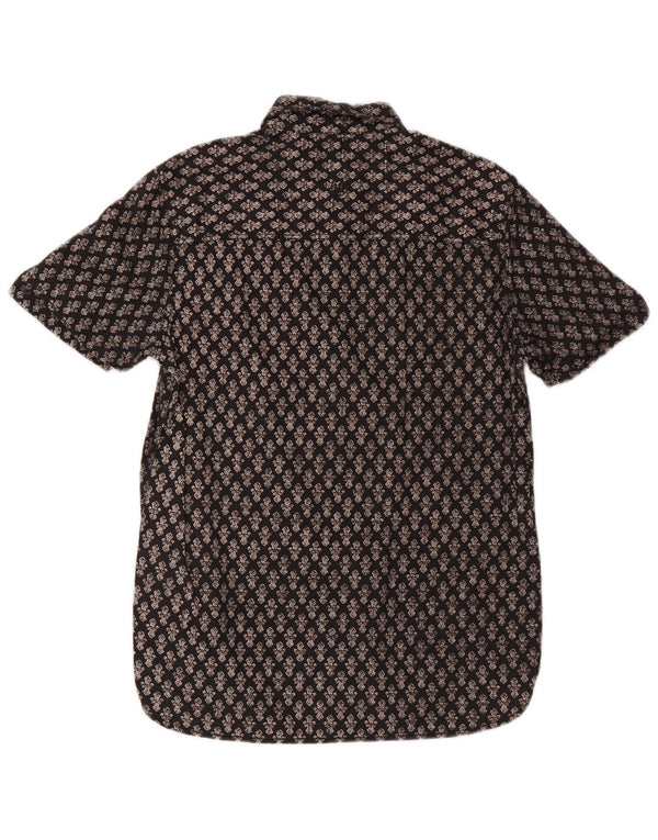 Camisa de manga corta para hombre Fat Face XS Algodón geométrico negro