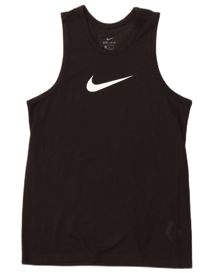 NIKE Mens Dri Fit Graphic Vest Top deportivo de poliéster negro mediano
