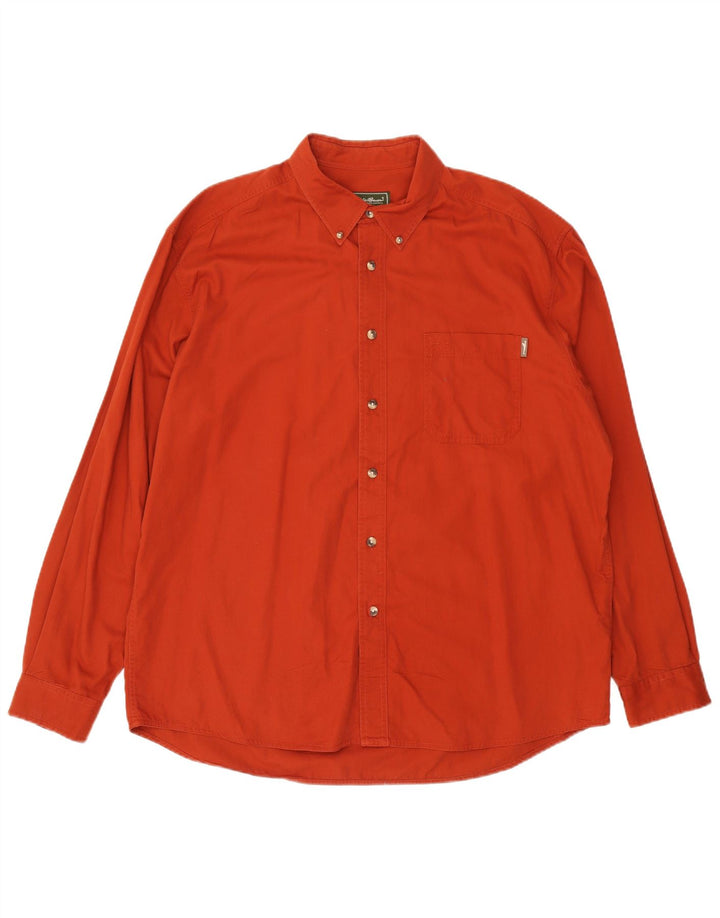 Eddie Bauer Camisa Hombre XL Algodón Marrón