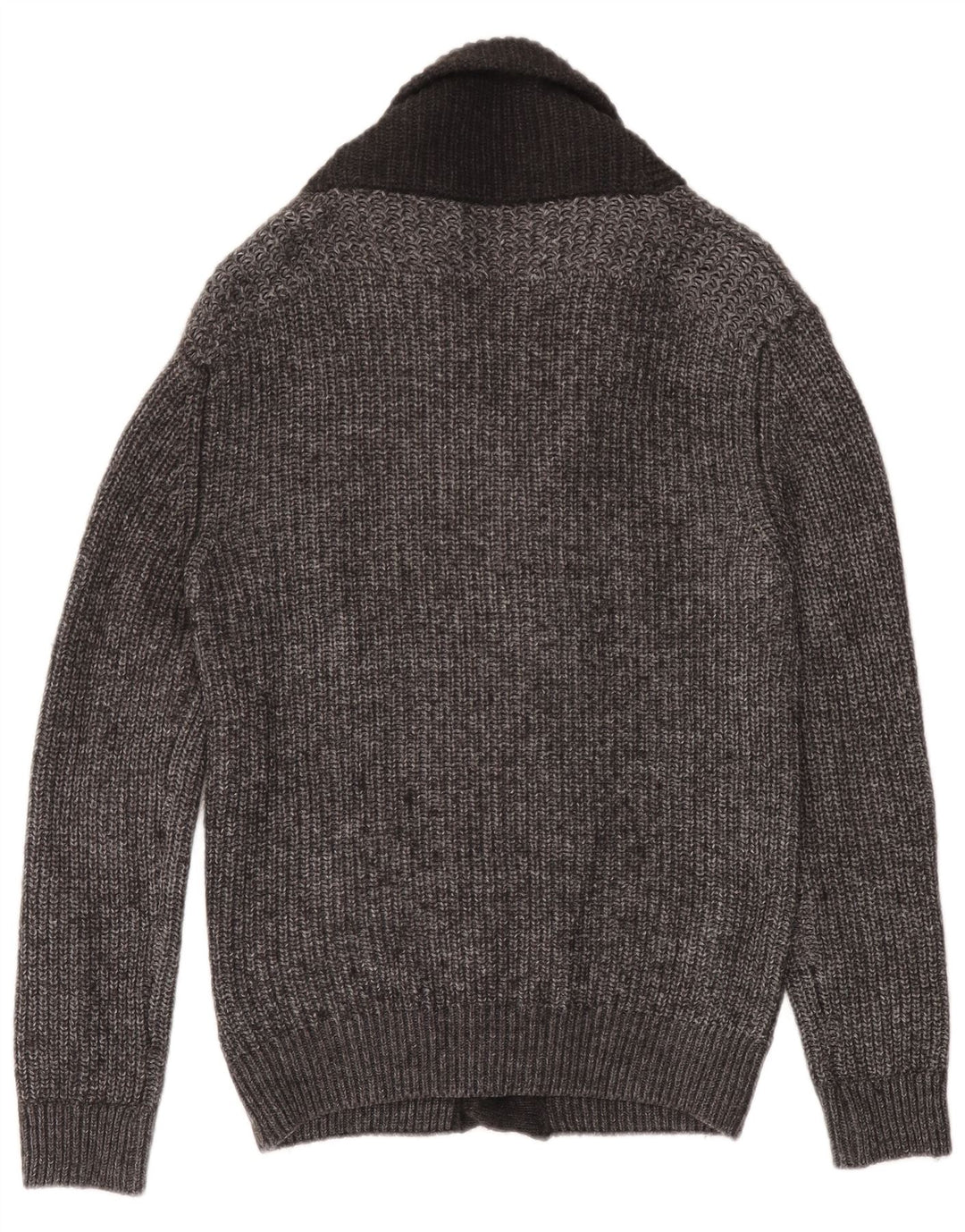 Zara Hombre Cárdigan Suéter Grande Acrílico Moteado Gris
