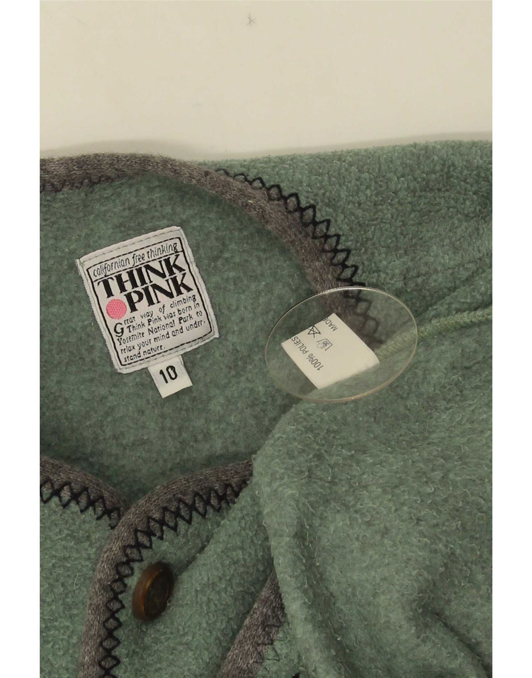 Think Pink Chaleco polar para mujer UK 10 Pequeño poliéster verde