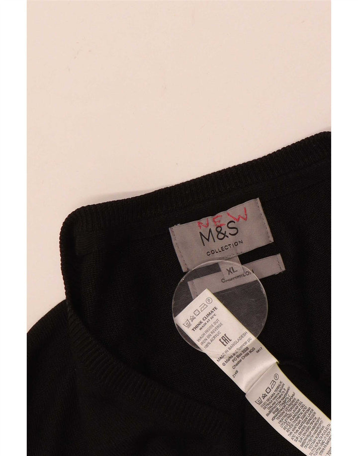 Marks & Spencer Suéter con Cuello en V para Hombre XL Acrílico Negro