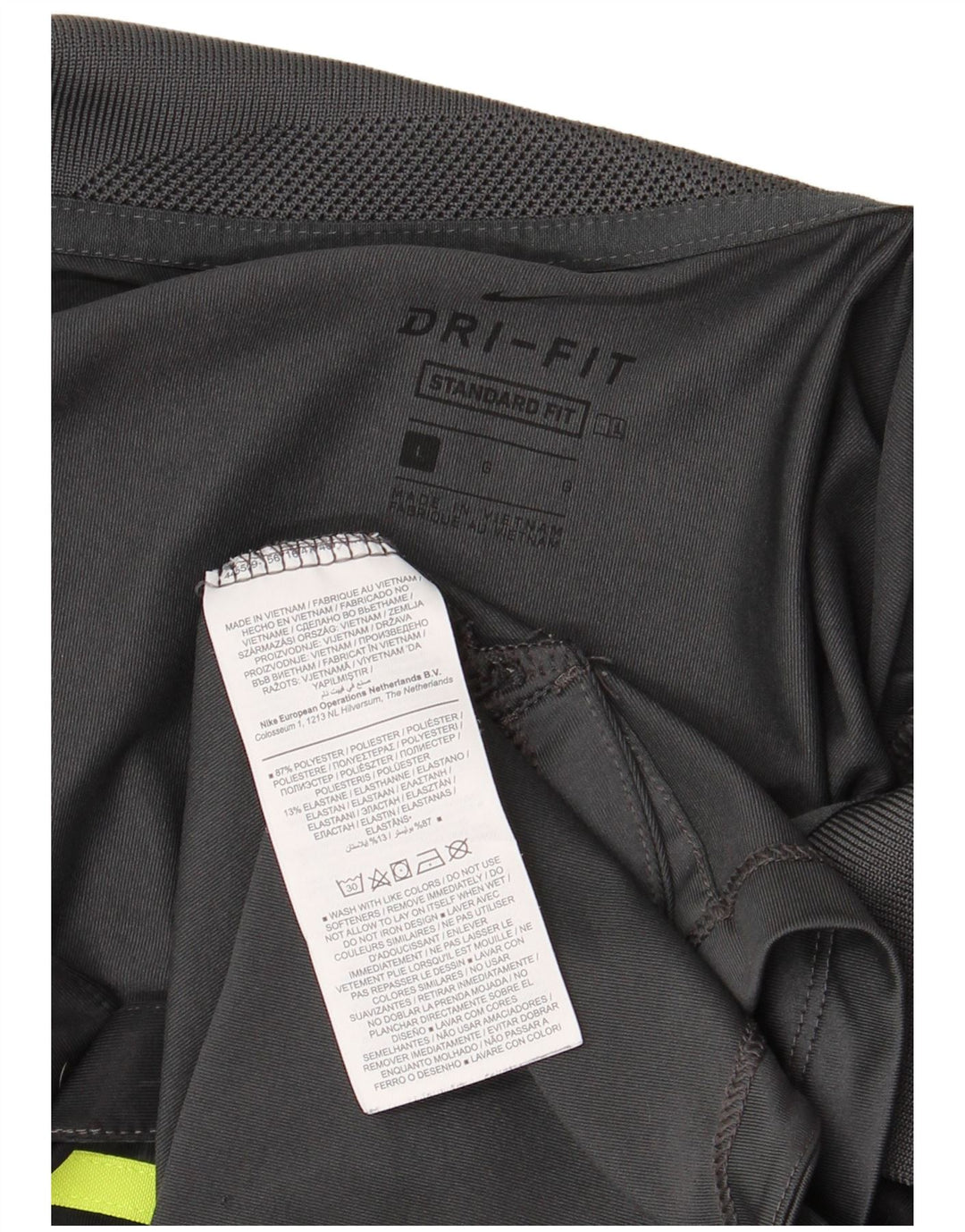 Polo Nike Dri Fit de corte estándar para hombre, poliéster color block grande en gris