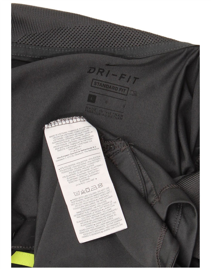 Polo Nike Dri Fit de corte estándar para hombre, poliéster color block grande en gris