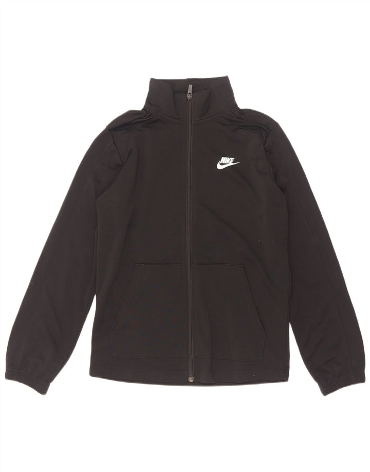 Nike - Chaqueta de chándal con gráfico estándar para niños, talla grande, color negro, 12-13 años