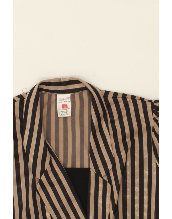 ST. BERNARD Womens Long Sleeve Shift Dress UK 12 Medium Black Striped Vintage St. Bernard and Second-Hand St. Bernard from Messina Hembry 