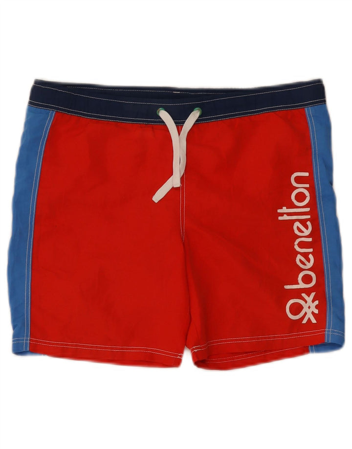 Benetton Camiseta de tirantes estampada para niños 10-11 años XL Poliéster color block rojo