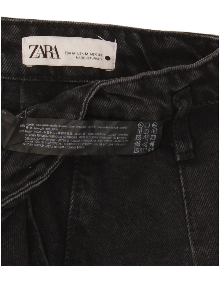 Zara Mujer Mini Falda Vaquera Mediana W32 Negro Algodón