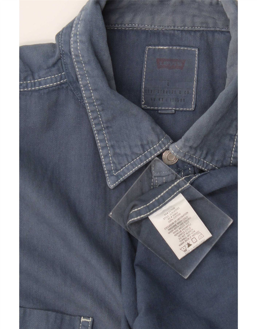 Camisa vaquera Levi's para hombre de algodón azul marino grande