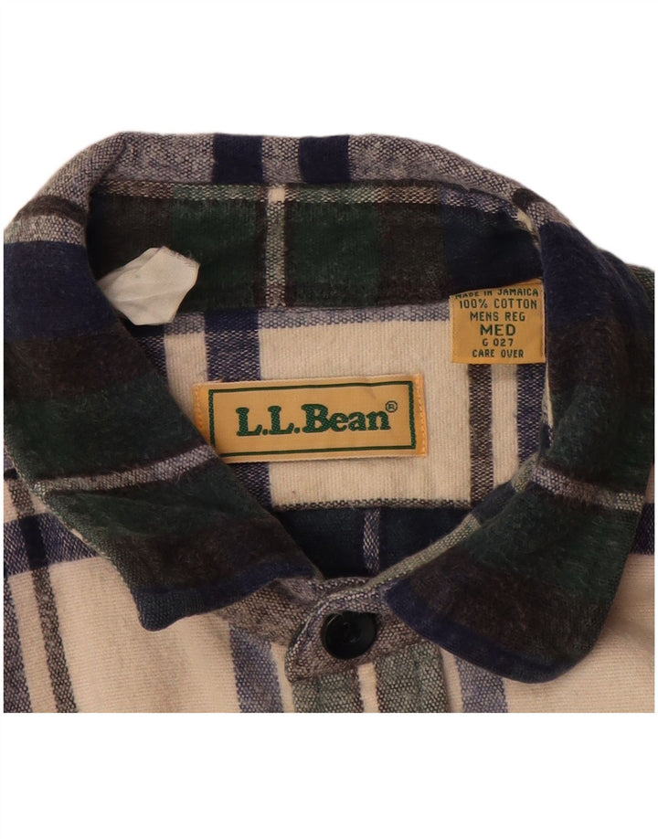 L.L.Bean Camisa de franela para hombre Algodón a cuadros verde medio
